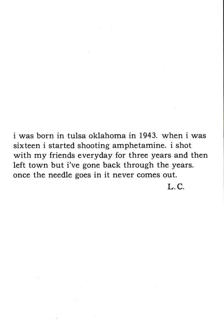 Citation de Larry Clark reproduite dans le livret de l’ICP