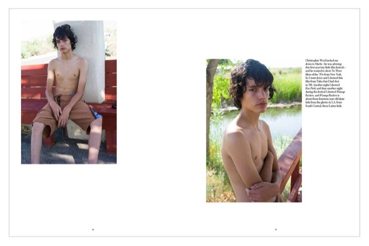 Portraits d’Adam Mediano et récit de Larry Clark dans OOO Magazine