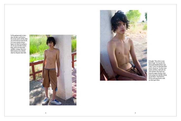 Adam Mediano photographié par Larry Clark en extérieur à Marfa