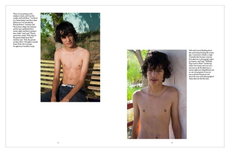 Deux portraits d’Adam Mediano accompagnés d’un texte de Larry Clark